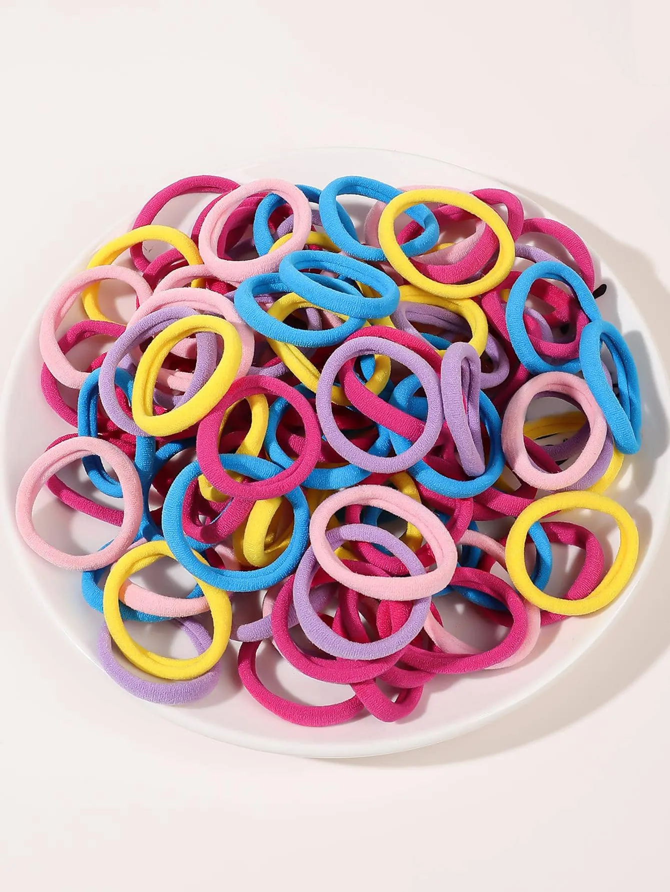 100pcs Solid Casual Hair Tie - Multicolor
