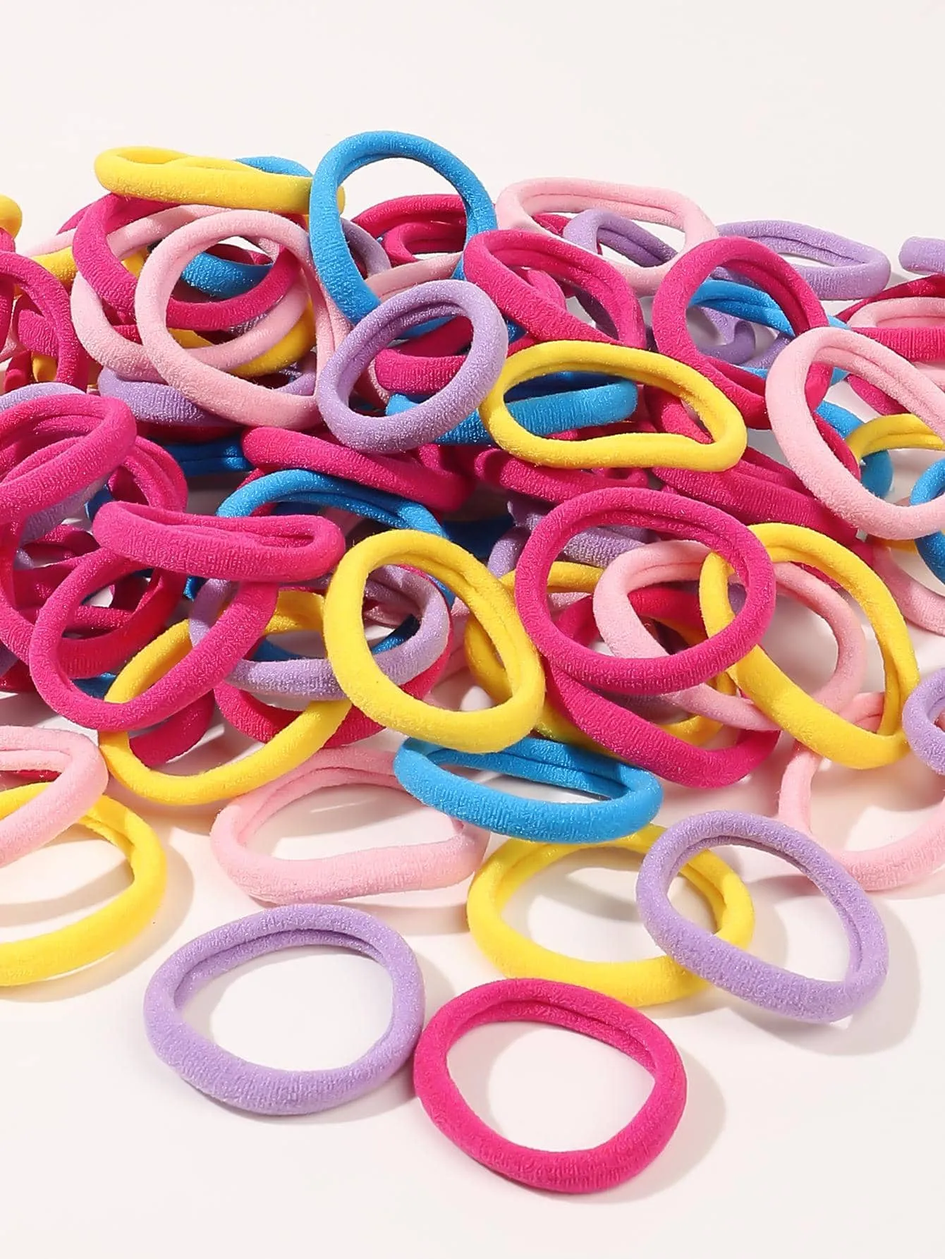 100pcs Solid Casual Hair Tie - Multicolor