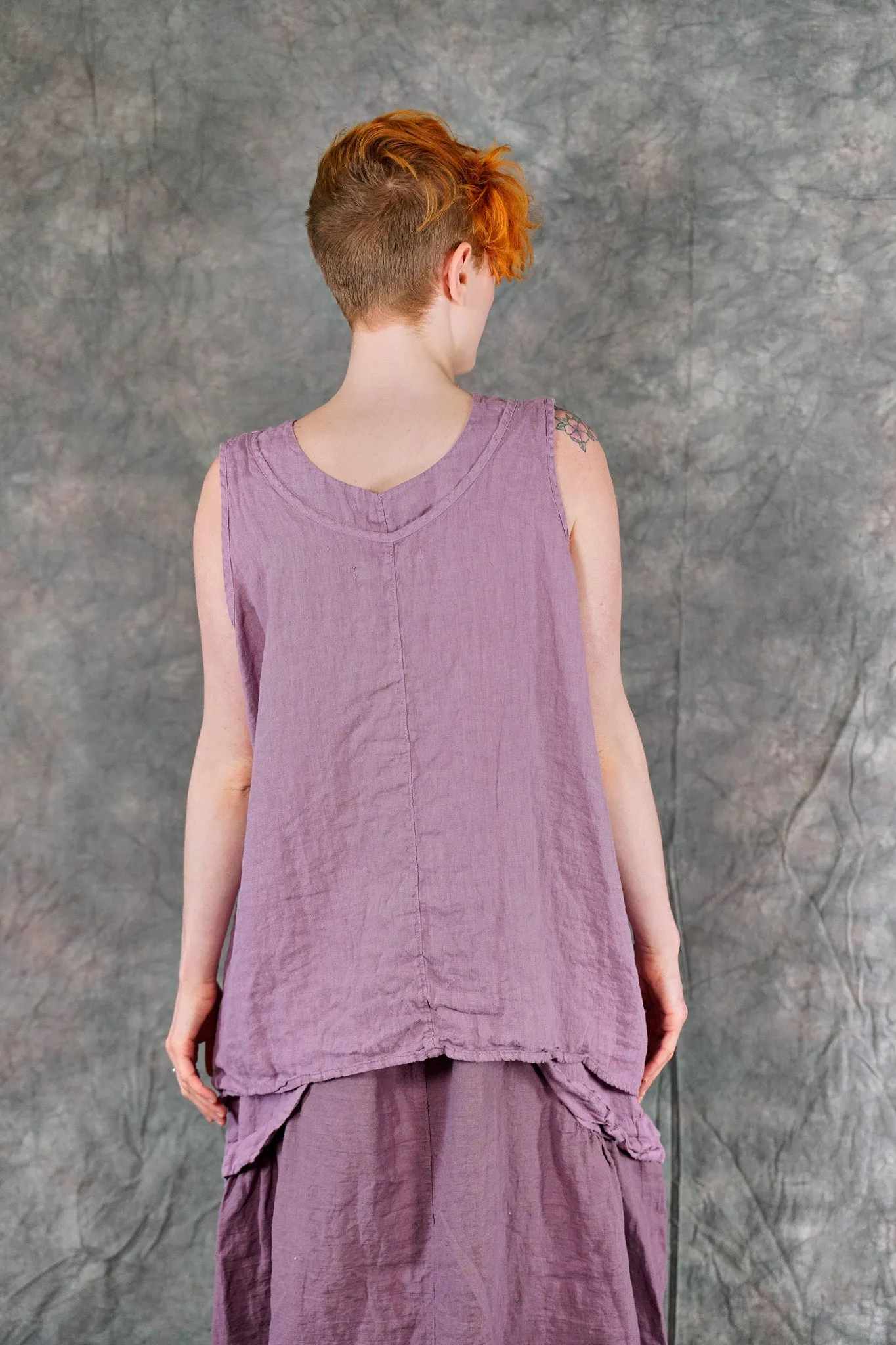 1196 Linen Tank Tulsi Rose-P