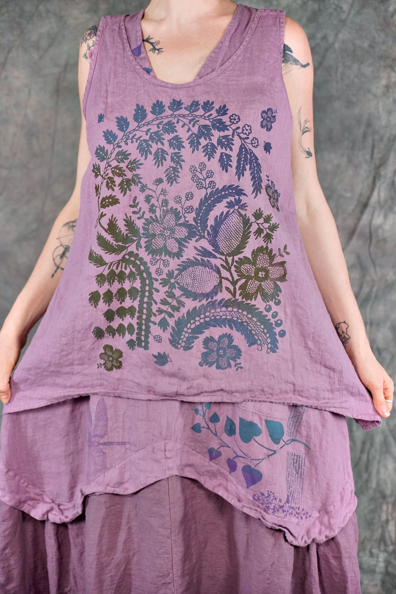1196 Linen Tank Tulsi Rose-P