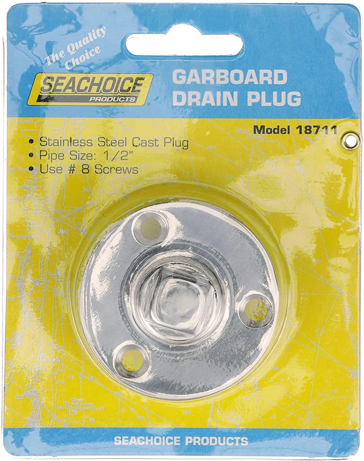 18711 Seachoice Stainless Steel 1/2" Garboard Drain