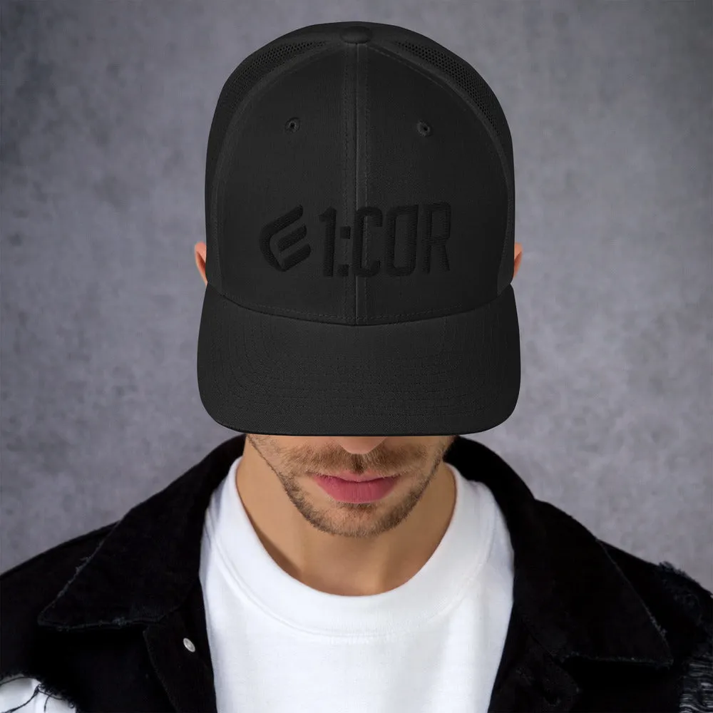 1:Cor Blackout | Embroidered Trucker Cap