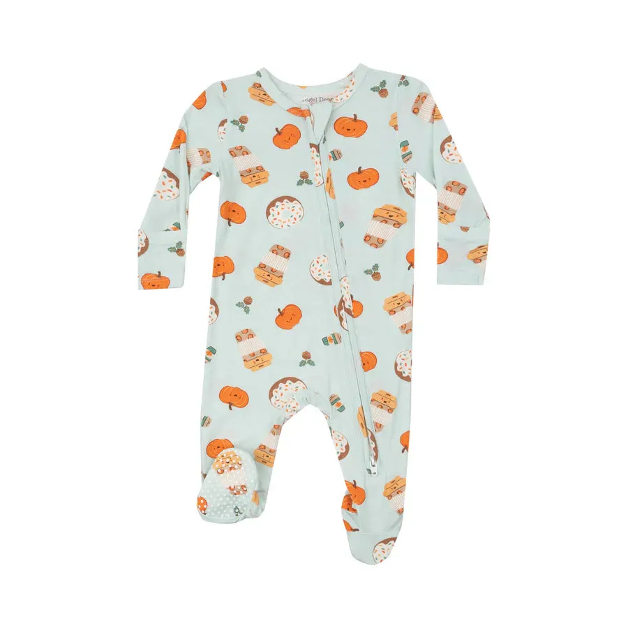 2 WAY ZIPPER FOOTIE - PUMPKIN SPICE LATTE