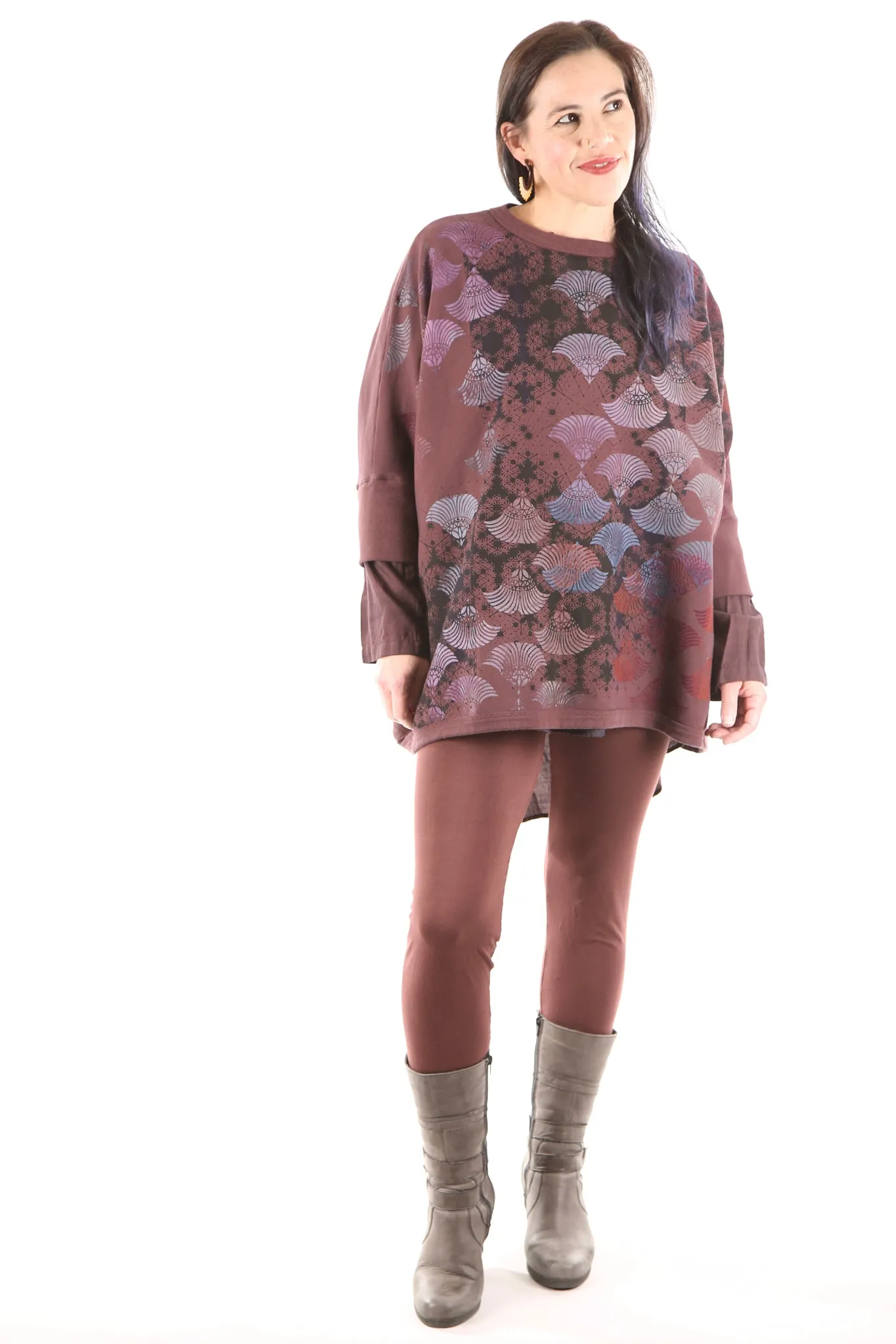 2210 Cozy Fleece Square Sweatshirt -Sumac-Nouveau Shadow Fan
