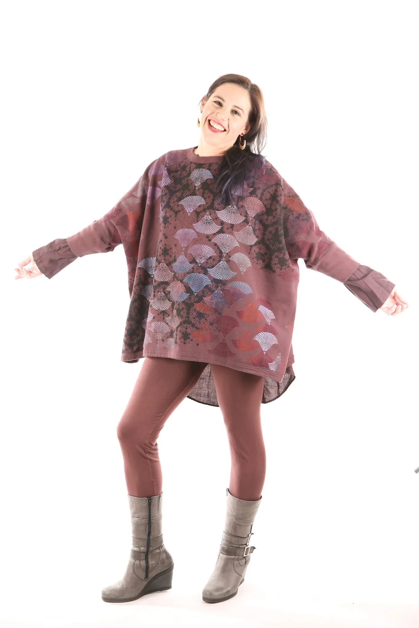 2210 Cozy Fleece Square Sweatshirt -Sumac-Nouveau Shadow Fan