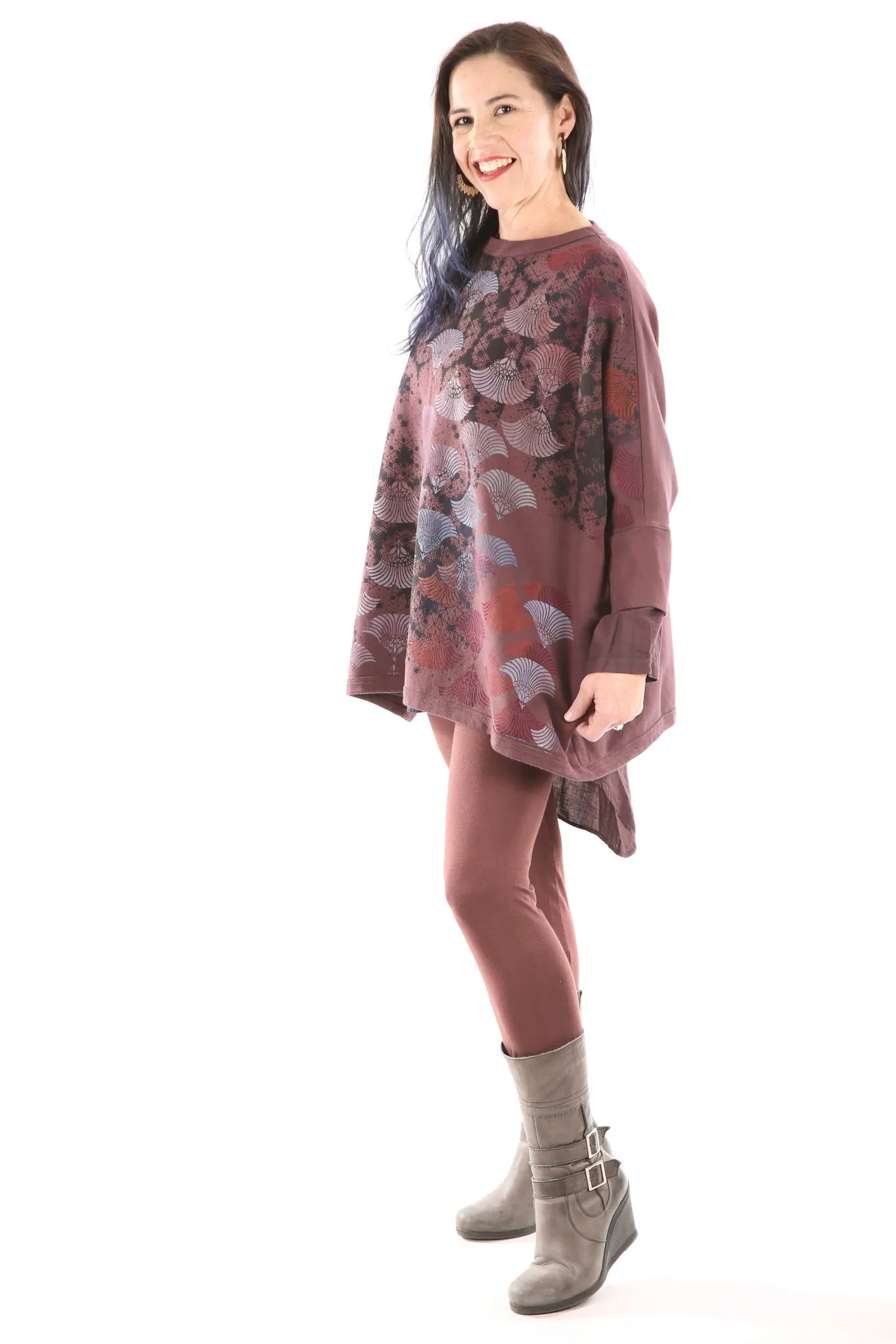 2210 Cozy Fleece Square Sweatshirt -Sumac-Nouveau Shadow Fan