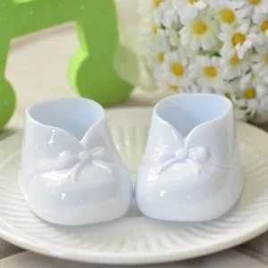 6 White Baby Booties Favors Baby Shower Party Decoration Gender Neutral Birthday