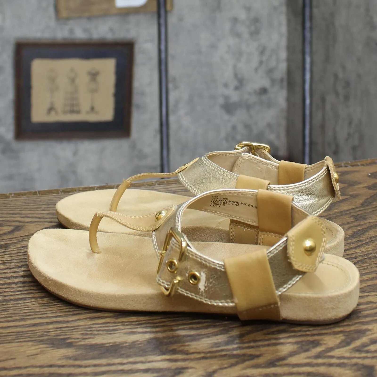 A New Approach Womens Vintage Suede Thong Strap Sandals 16740287e1bc94 Brown 6M