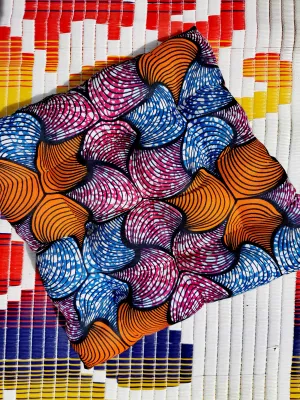 African wax print seat cushion