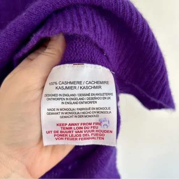 Amusé Paris Purple &amp; White Star Cashmere Sweater - Oversized, Round Neck