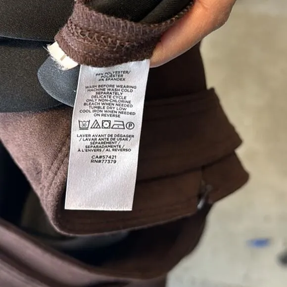 Ann Taylor Belted Faux Suede Midi Skirt fall back to school office brown size 14