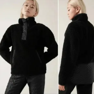 Athleta Women’s Cozy Sherpa Snap Sweatshirt Size Medium