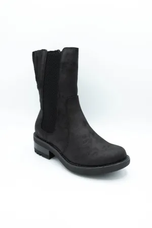 B52 by Bullboxer Mid Calf Lug Booties for Women in Black | 427647F6T-BLACK