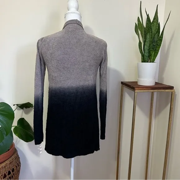 Barefoot Dreams Bamboo Chic Light Calypso Ombre Cardigan in Gray &amp; Black sz S/M