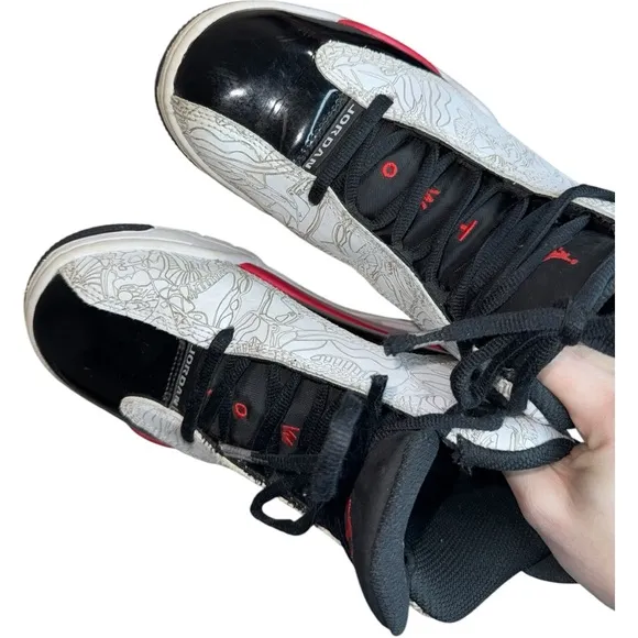 Big Boys Nike Air Jordan Black/Red/White “Dub Zero” Sneakers - 4Y