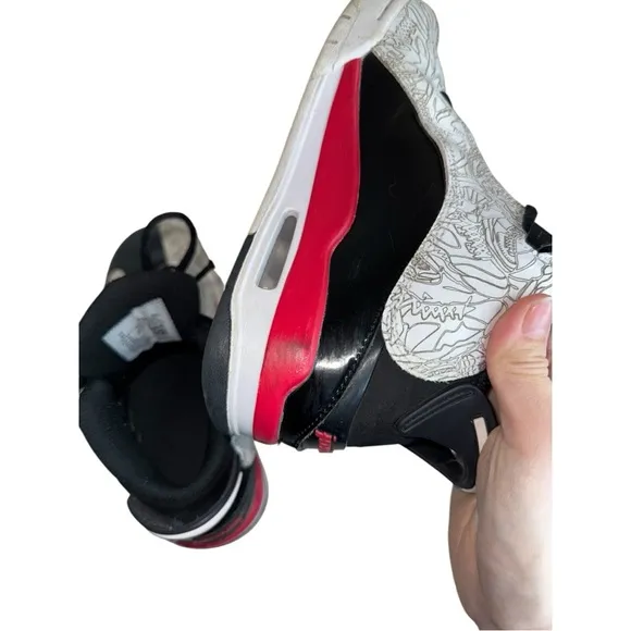 Big Boys Nike Air Jordan Black/Red/White “Dub Zero” Sneakers - 4Y