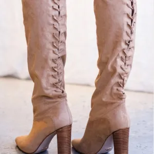 Billini Kimba Latte Suede Boot over the knee