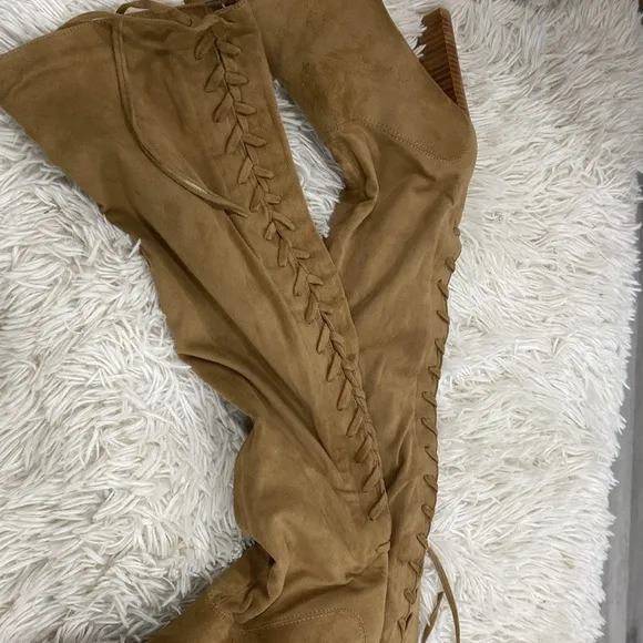 Billini Kimba Latte Suede Boot over the knee
