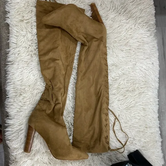 Billini Kimba Latte Suede Boot over the knee