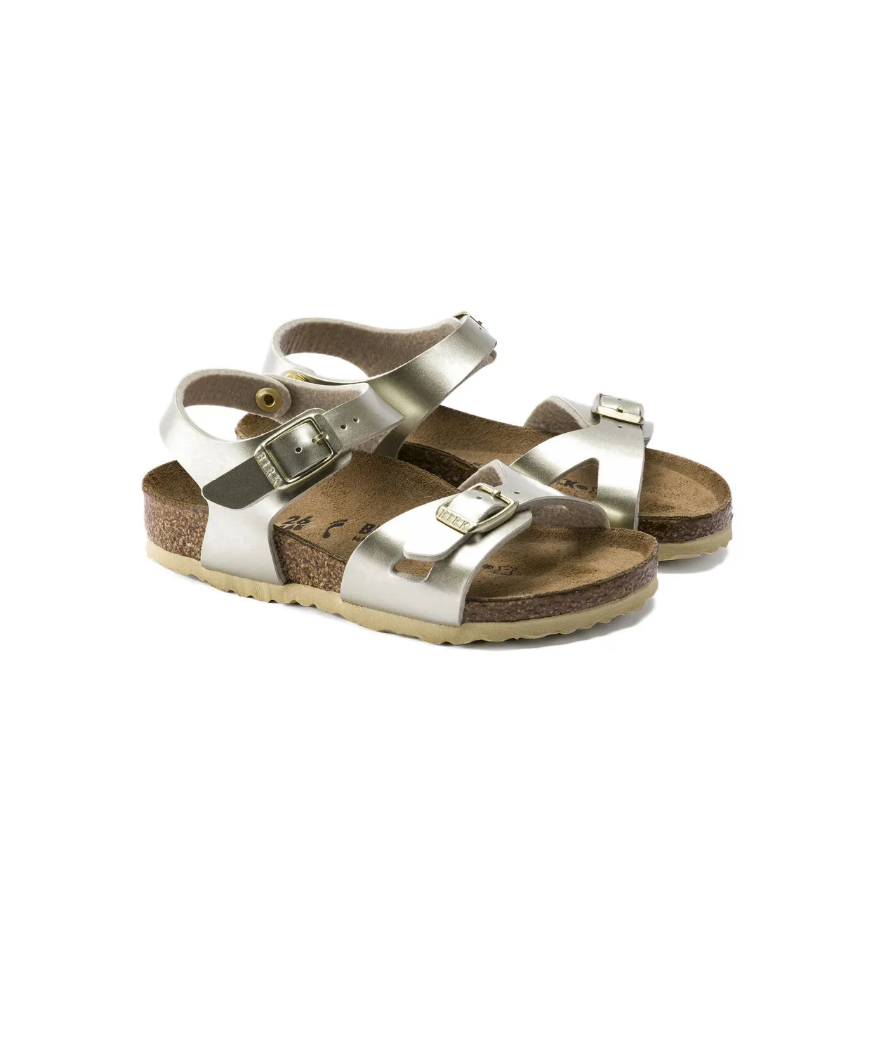 Birkenstock Kids Rio Birko-Flor Electric Metallic Gold Sandals
