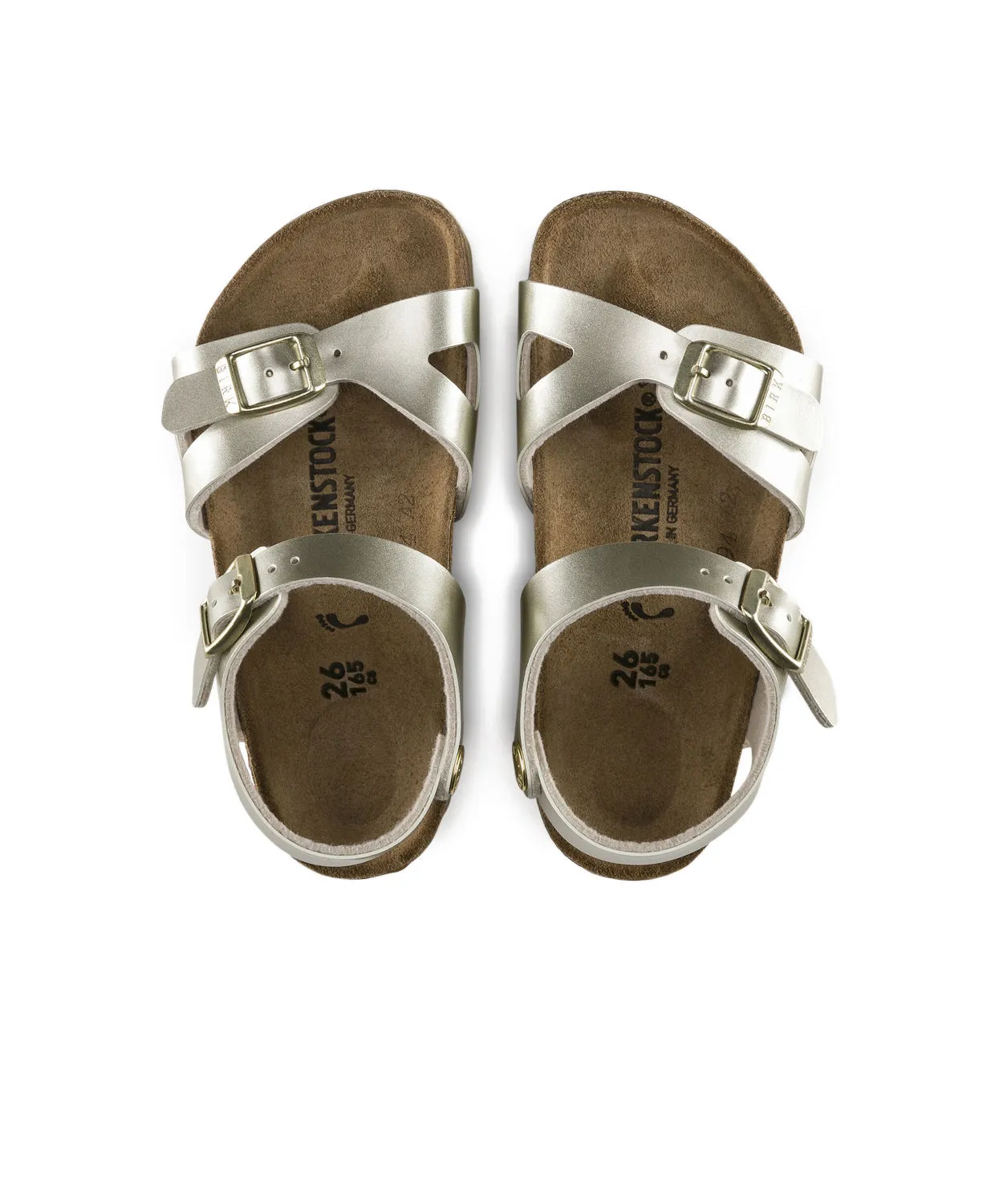 Birkenstock Kids Rio Birko-Flor Electric Metallic Gold Sandals