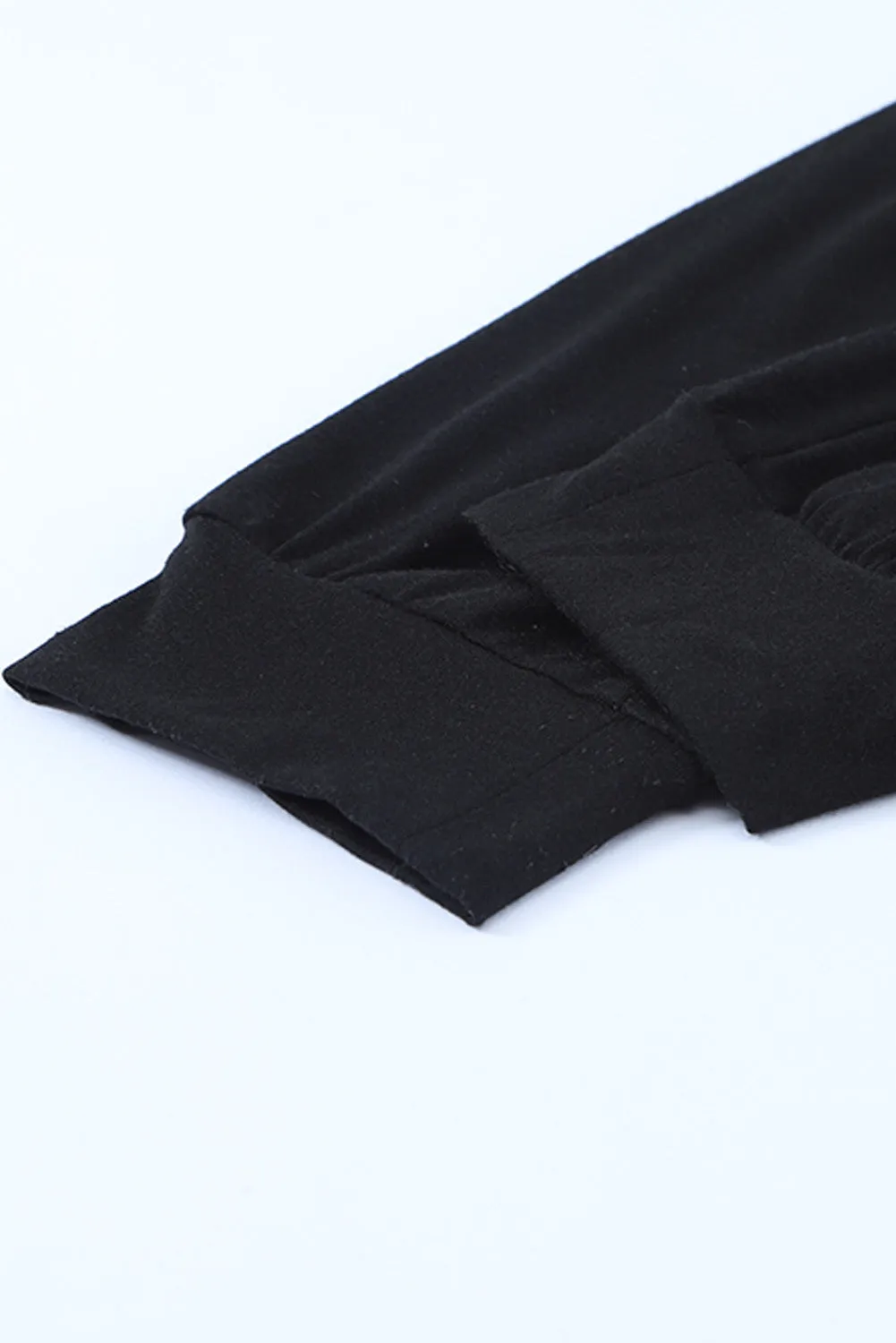 Black Short Sleeve Jogger Jumpsuit with Belt