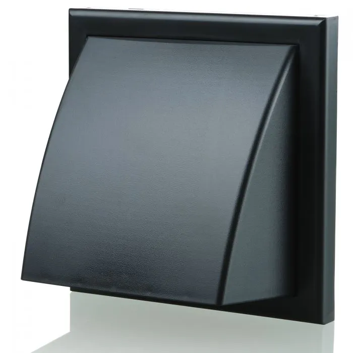 Blauberg DK-100-PVC-BLK Ventilation PVC Flexible Duct Cowled Wall Kit 4" 100mm Black