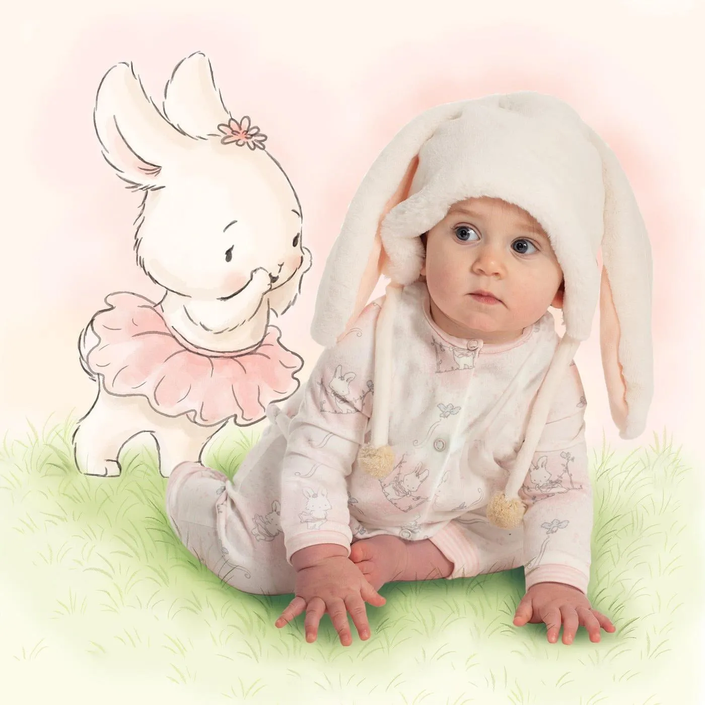 Blossom Bunny Fur Hat 6-12 months