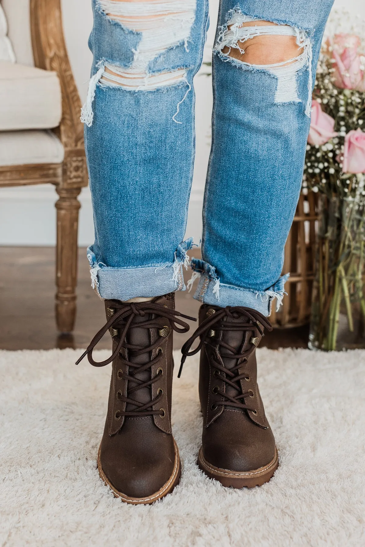 Blowfish Ruthey Booties- Chocolate Saddlerock & Vanity Knit