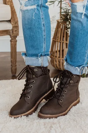 Blowfish Ruthey Booties- Chocolate Saddlerock & Vanity Knit