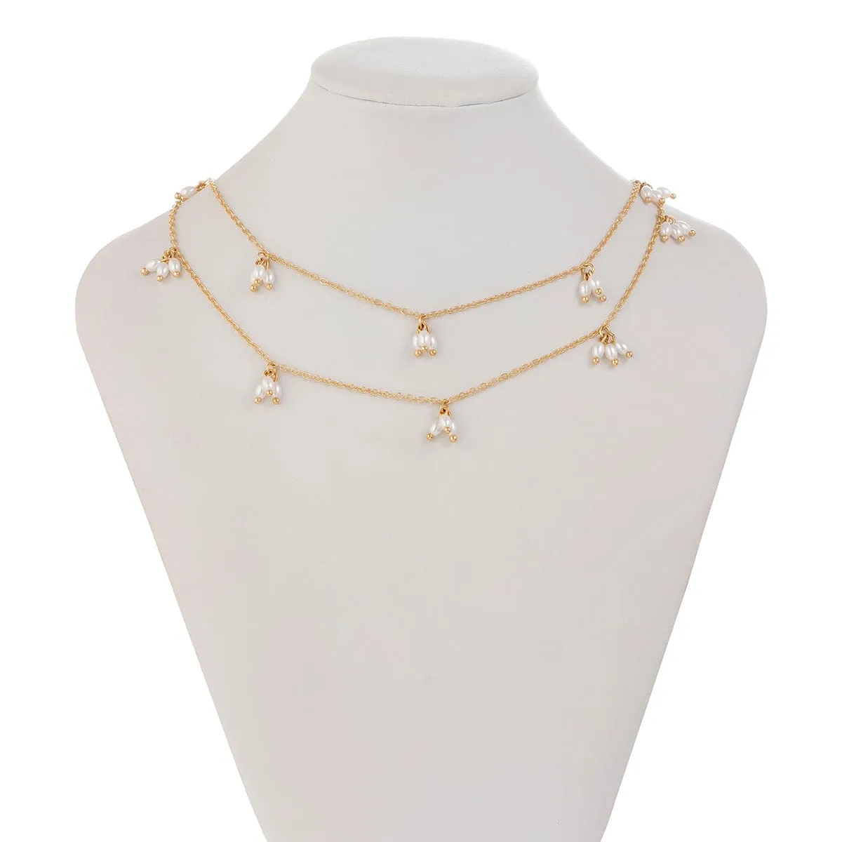 Bohemia Chic Layered Pearl Tassel Necklace