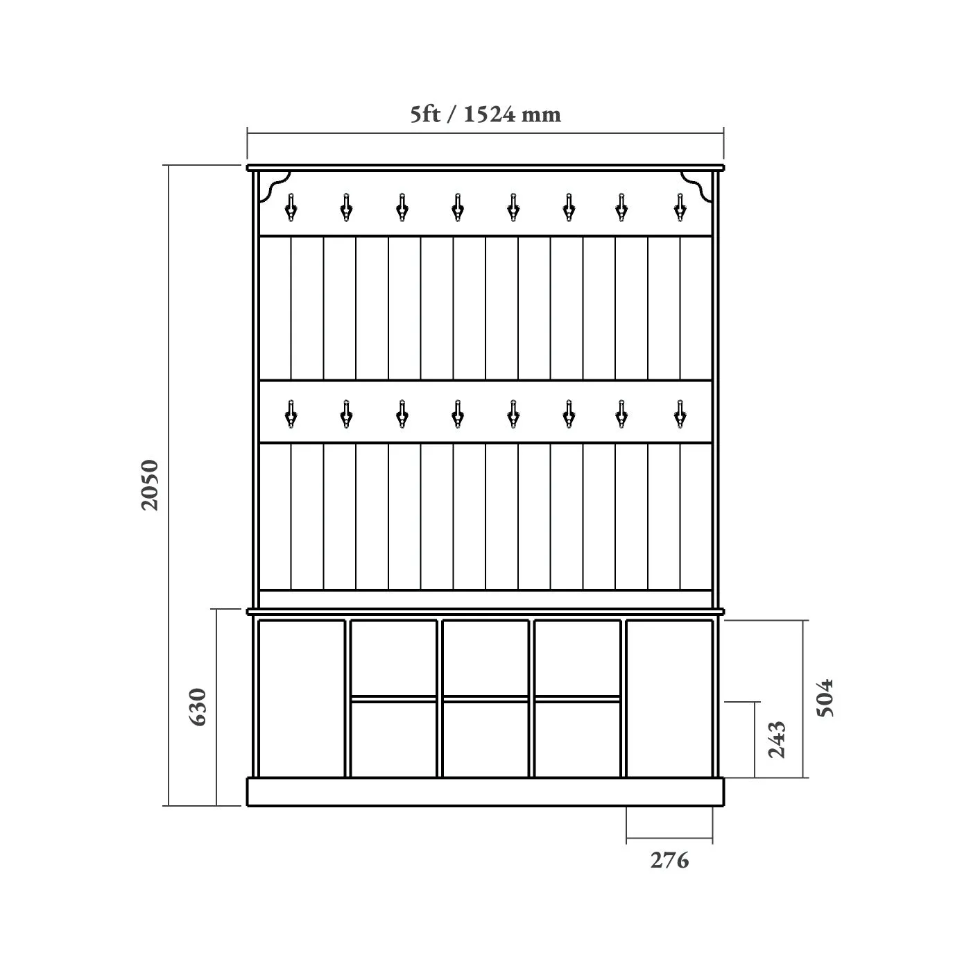 Boot Room Storage Bench - Extra Rail