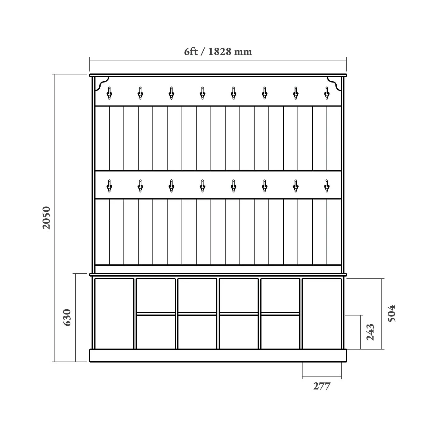 Boot Room Storage Bench - Extra Rail