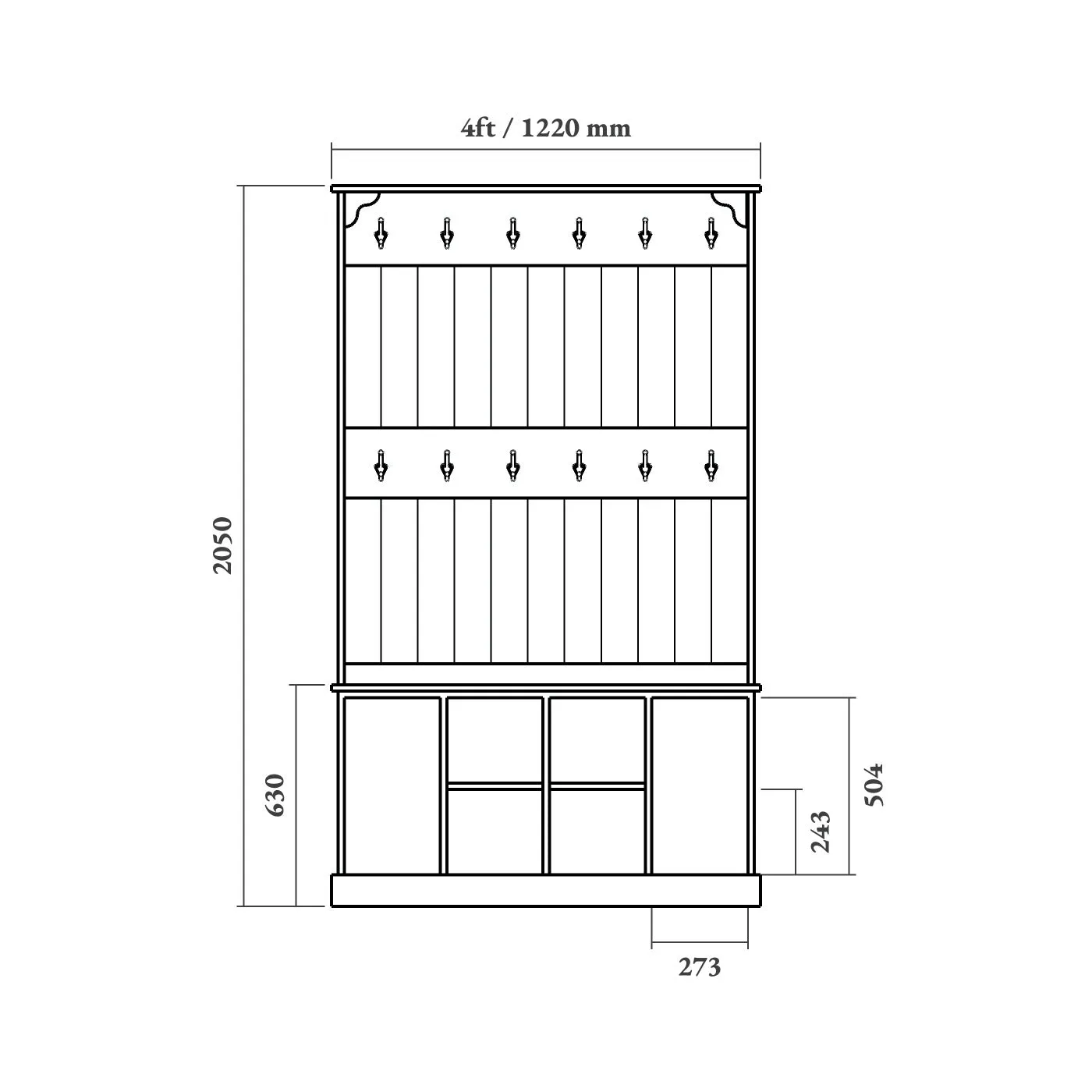 Boot Room Storage Bench - Extra Rail