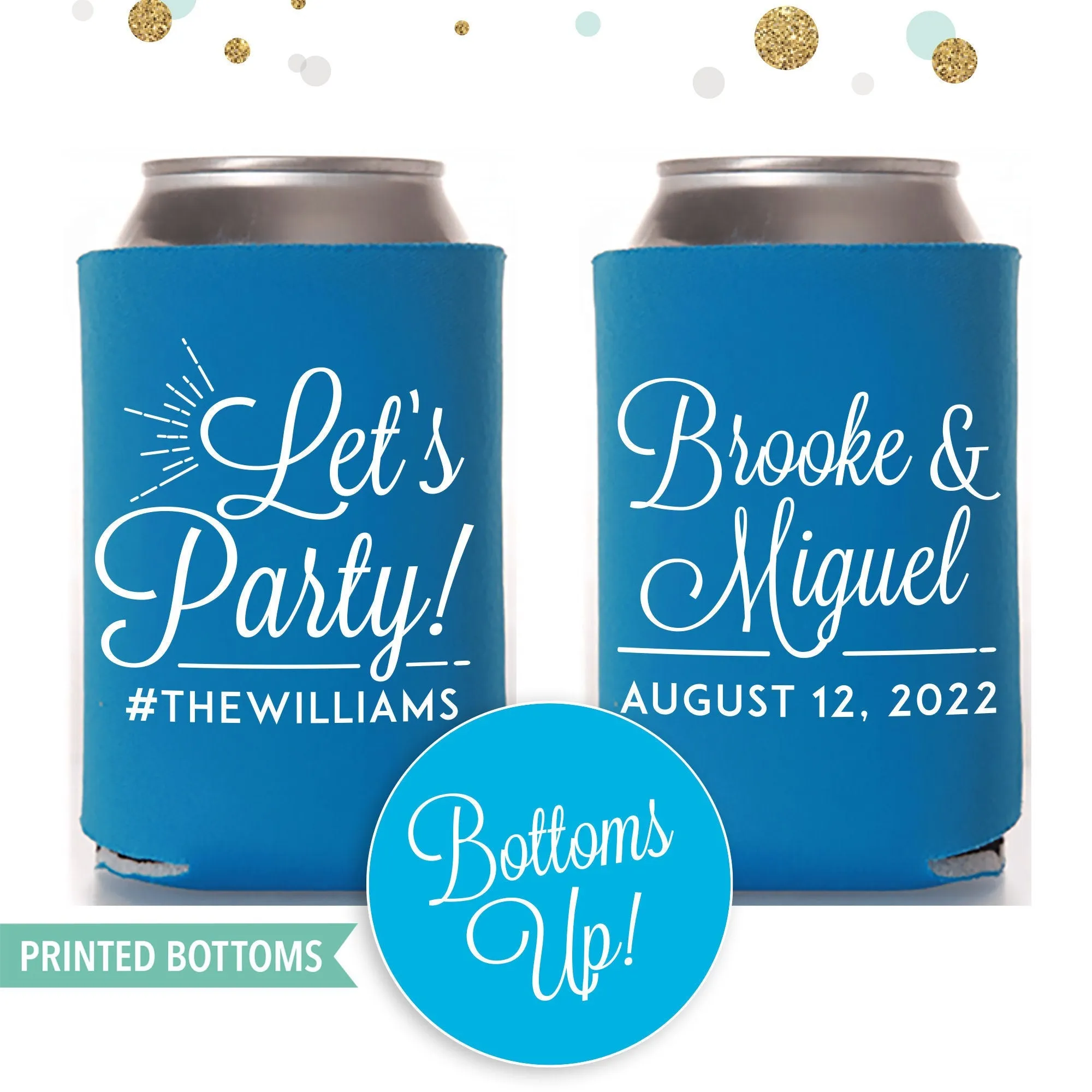 Bottom-Printed Wedding Can Cooler #150B