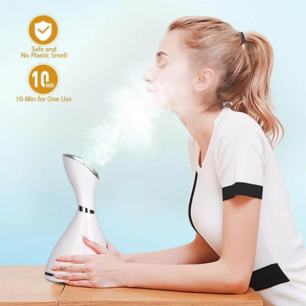 Brand new LONOVE Nano Ionic Facial Steamer Warm Mist Face Steamer for Women & Men! Moisturizes, Cleans Pores, Bonus Stainless Steel Skin Kit, box has slight damage!