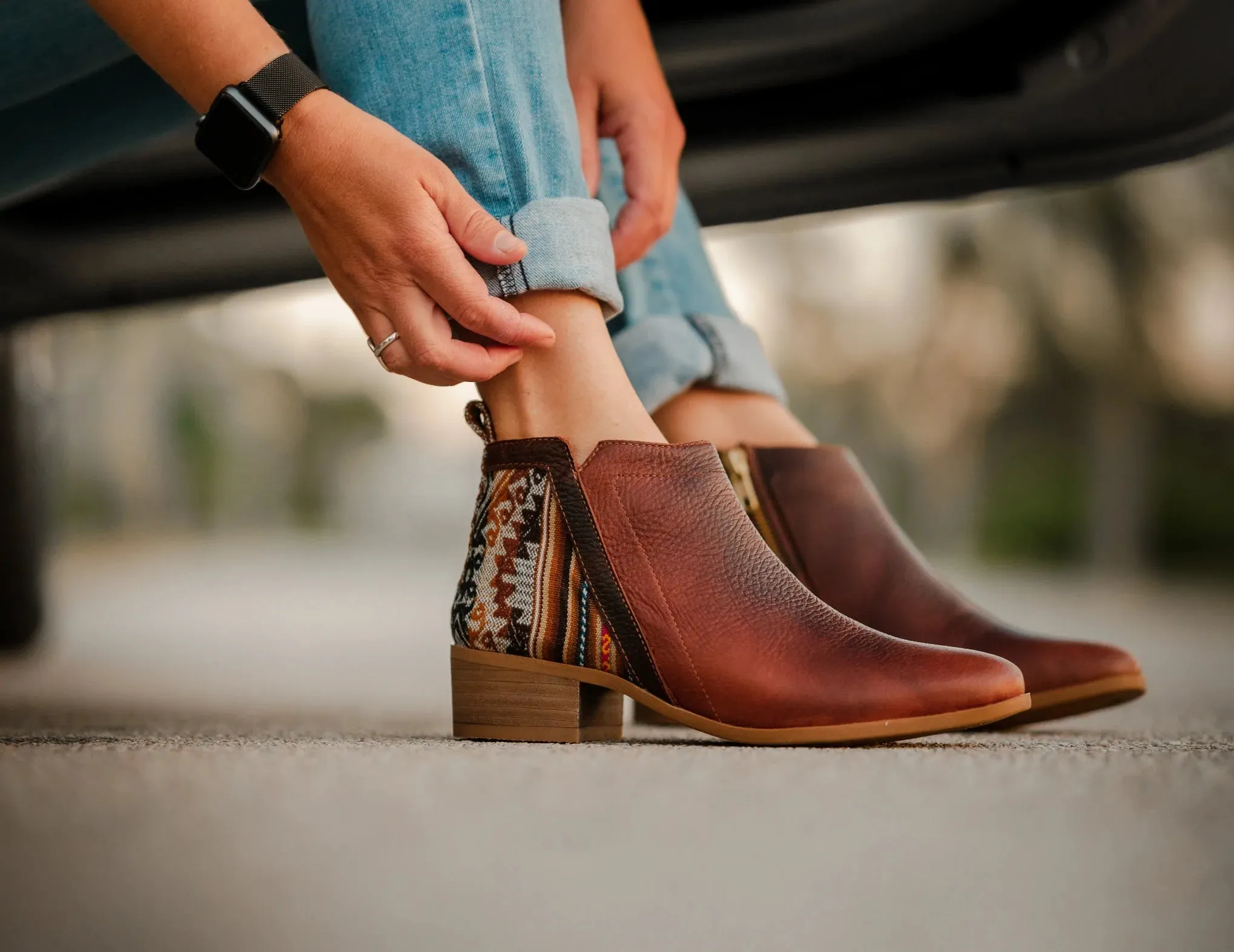 Brown Leather Bootie