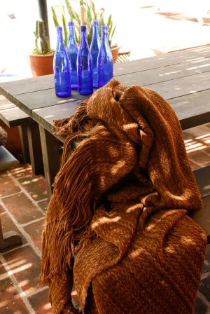 Brown Throw - Woven Wool Throw Blanket