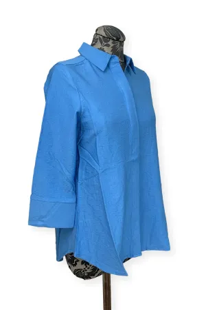 Button Detail Blouse in Blue