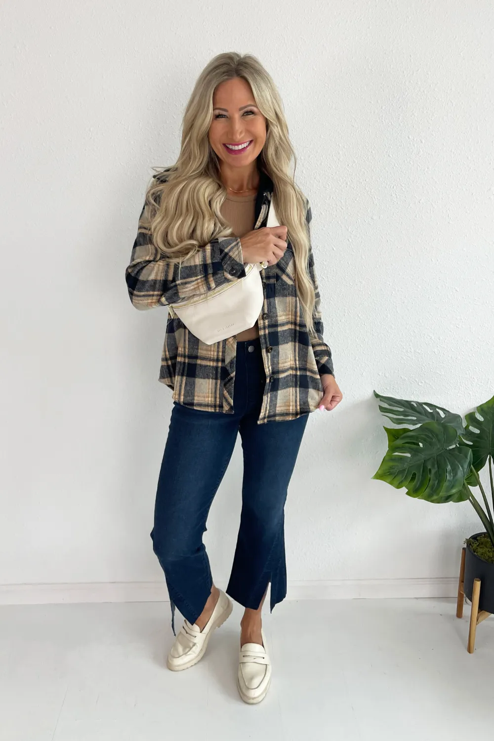 Button Down Shirt with Attached Zip Hoodie