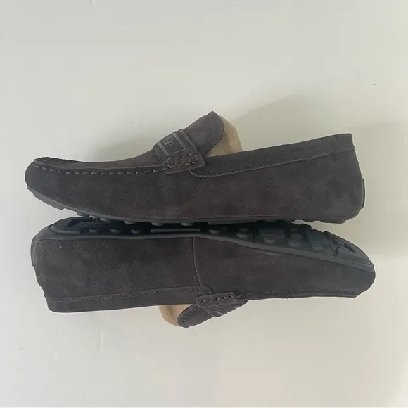 Calvin Klein Men Oliver Suede Driver In Brown Suede - New In Box - Reemoly