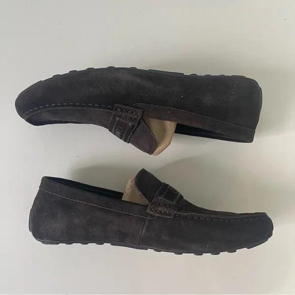 Calvin Klein Men Oliver Suede Driver In Brown Suede - New In Box - Reemoly