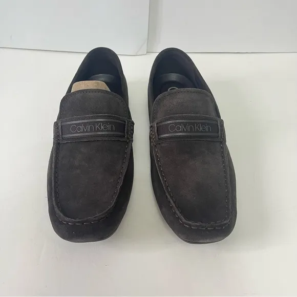 Calvin Klein Men Oliver Suede Driver In Brown Suede - New In Box - Reemoly