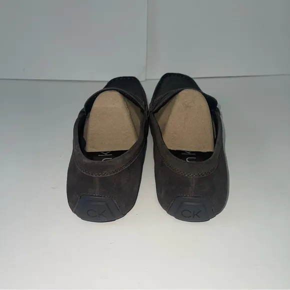 Calvin Klein Men Oliver Suede Driver In Brown Suede - New In Box - Reemoly