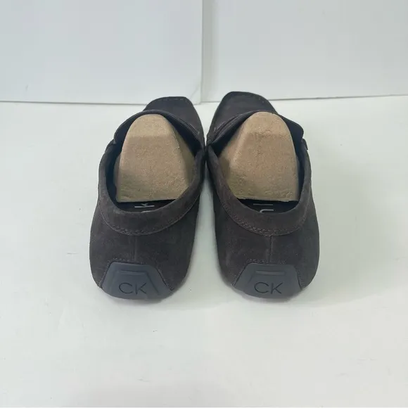 Calvin Klein Men Oliver Suede Driver In Brown Suede - New In Box - Reemoly
