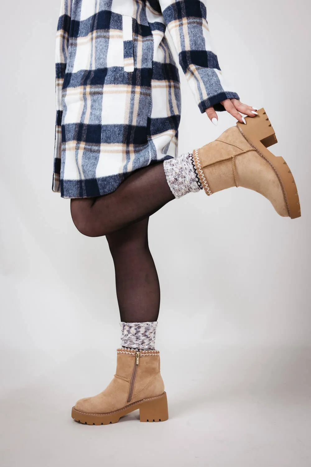 C&C California Aspen Braided Booties for Women in Camel | ASPEN-CAMEL