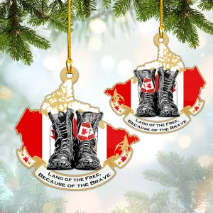 Canadian Veterans Boots - Shaped Ornament