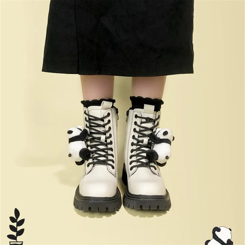 CARTOON PANDA WHITE MARTIN BOOTS UB3377
