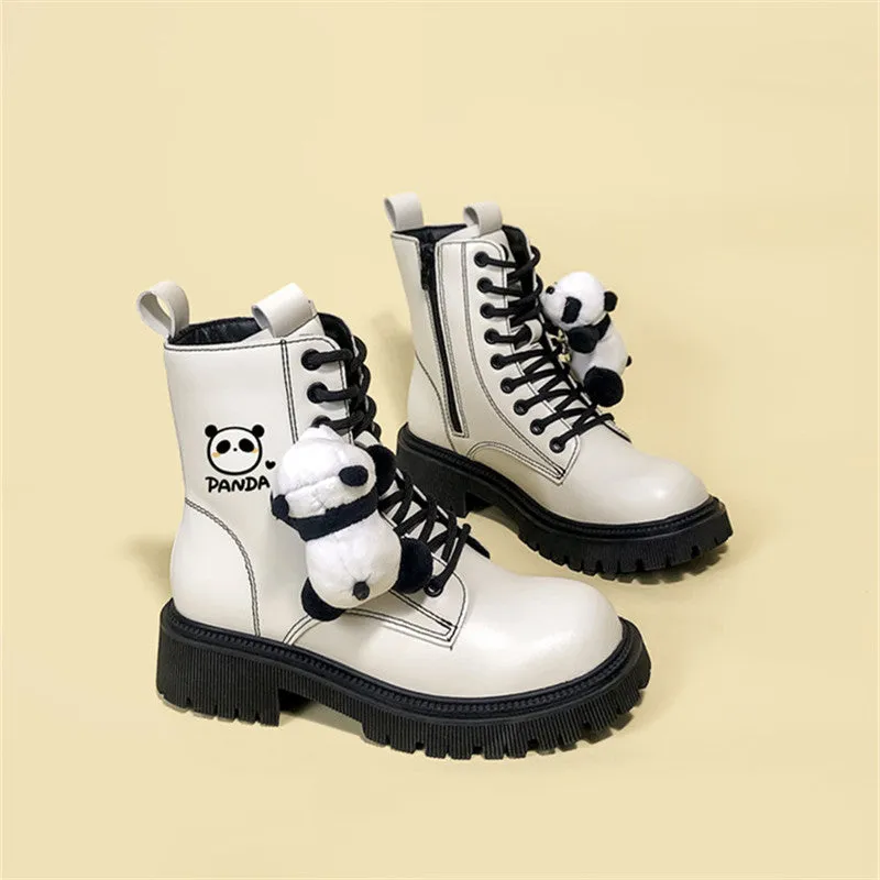 CARTOON PANDA WHITE MARTIN BOOTS UB3377