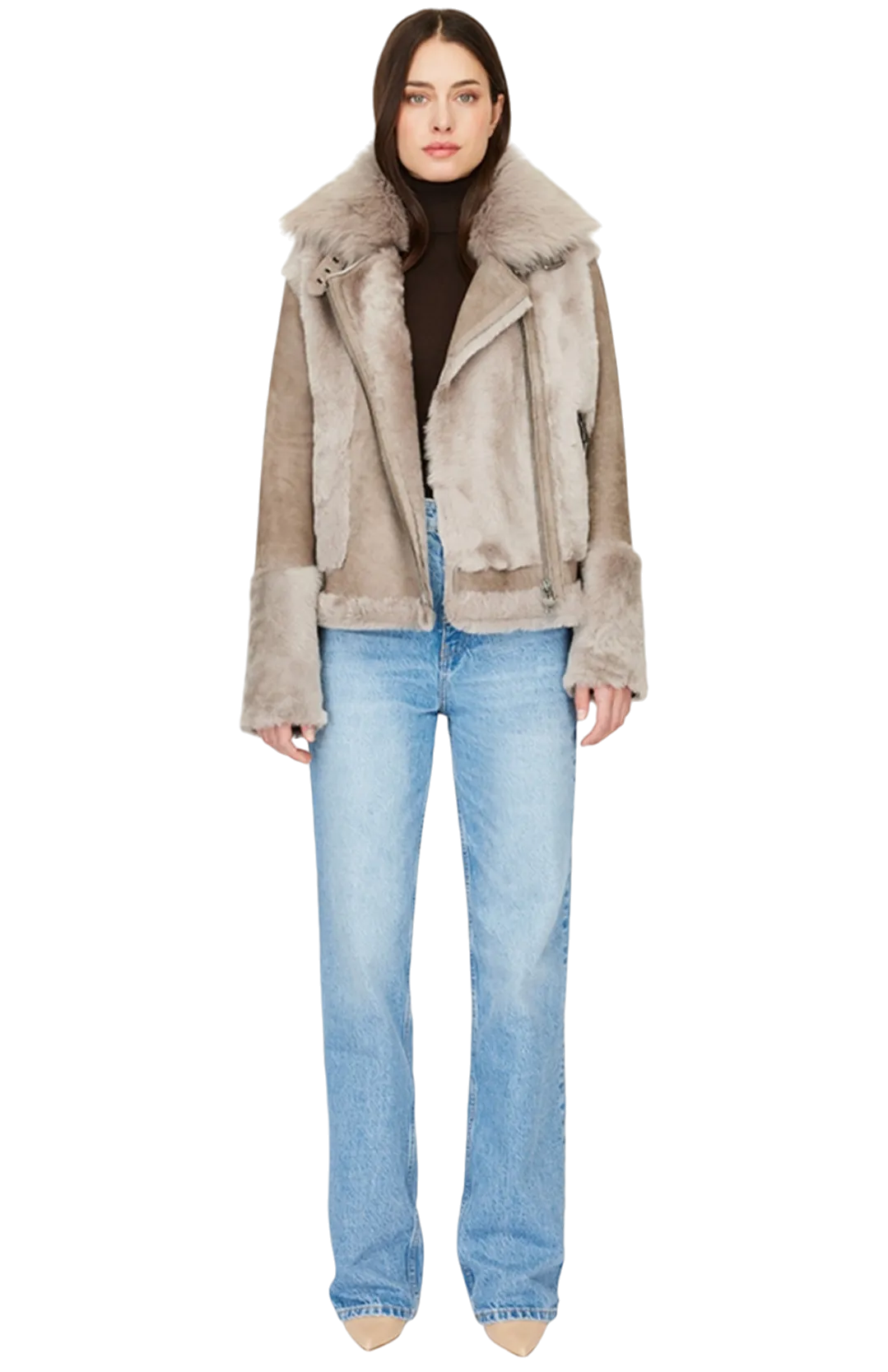 Cassidy Shearling Moto Jacket